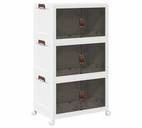 3-tier Foldable Storage Box Stackable Case Cabinet Closet Home Organiser 75L