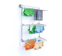 3-Tier Foldable Wall-Mounted Clothes Airers, Multi-Level Vertical Drying Rack