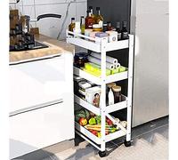 3-Tier Folding Rolling Storage Cart with 4 Wheels High Capacity Multifunctional nizer for Kitchen Pantry and Home - Versatile Storage Solution