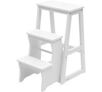 3 Tier Folding Step Stool Display Ladder and Storage Shelf Multifunctional 3 in 1 Design for Kitchen Library Household