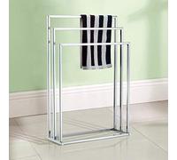 3 Tier Free Standing Chrome Floor Towel Rail Bathroom Rack Holder