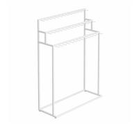 3 Tier Freestanding Belt Hanger Heavy Duty Metal Garment Rack for Men Versatile nizer for Ties Scarves Shawls & Purses Stylish White Closet Display Stand 70CM