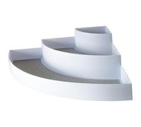 3 Tier Freestanding Corner Shelf Organiser - White Stepped Storage Display Unit For Kitchen, Pantry, Bathroom - H10 X W43 X D31Cm