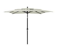 vidaXL 3-Tier Parasol with Aluminium Pole Sand Outdoor Patio Sunshade Cover