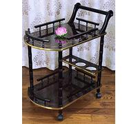 3-Tier Glass Serving Cart - Solid Wood Panel Kitchen Trolley Catering Cart for Tea Bar Elegant Mobile Serving Stand Versatile Storage Solution for Home & Events