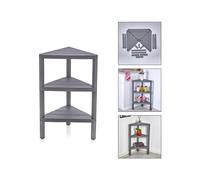 (3 Tier Grey) Triangle Corner Shelf Space-Saving Shelving Unit