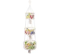 3 Tier Hanging Basket, Hanging Vegetable Plants Storage, 43.3 Inches Decorative Plant Holder, Detachable Design for Easy Cleaing, Strong Load Bearing Capacity for Fruits, Kitchen