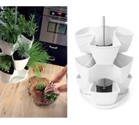 3 Tier Hanging Herb Planter Vertical Strawberry Flower Pot White