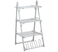 3 Tier Heated Clothes Airer A Frame Electric Folding Rack With 30 Rails Shoe Rails Peg Clips 330W Aluminium