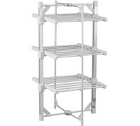 3-Tier Heated Clothes Airer, Deluxe Folding Electric Drying Rack With Aluminium Rails