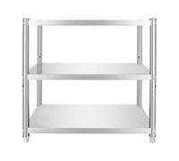 3-Tier Heavy Du inless Steel Shelving Unit | Kitchen Sto Rack & Microwave nd | Metal Shelves for Indoor/Outdoor Use | Versatile 90x45x80cm Design
