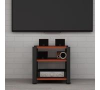 3 Tier HiFi Audio Rack Multi Functional Stereo Component Storage Stand Slim Floor Standing Phono Cabinet for Audio Gear Stylish Brown Finish (60 x 52 x 52 cm)