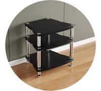 3-Tier HiFi Audio Stand for Record Players & Stereo Components Shock-Absorbing Media Storage Rack (Black) - Ideal for Music Enthusiasts & Home Audio Systems!