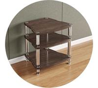 3-Tier HiFi Audio Stand - Vinyl Record Player Cabinet Open Stereo Rack with Shock-Absorbing Design Media Storage for Turntables & Audio Components (Natural Wood Finish)