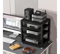 3-Tier HiFi o Stand Desktop Ste Cabinet MovableSto Shelves Cact HiFi Fur for Streaming Devices Black 40x35x48cm