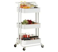 3-Tier Industrial Bar Cart for Home Kitchen Living Room Bathroom & Office - Versatile Beverage Storage Shelf with Wheels Stylish Drink Trolley for Entertaining