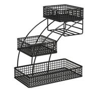 3-tier Iron Fruit Basket Bowl Holder, Bread Vegetables Storage Stand for Kitchen Countertop, Fruit Vegetable Basket Snacks Rack in Home Kitchen Office