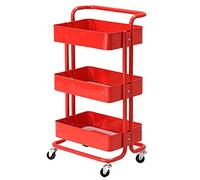 3-Tier Kitchen Serving Cart with Thick Curved Handle Multi-Functional Easy to Move Available in 5 Colors (Blue Red) Perfect for Bars & Restaurants 45 x 35 x 87 cm
