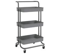 3-Tier Kitchen Trolley Iron and ABS Serving Cart Trolley Multi Colours vidaXL