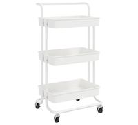 vidaXL 3-Tier Kitchen Trolley Turquoise Iron and ABS Bathroom Serving Cart