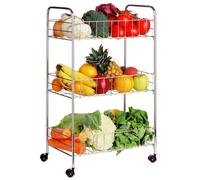 Essentials By Premier 3 Tier Storage Cart - Chrome, Silver
