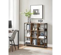 3-Tier Ladder Shelf, Industrial Bookcase For Office, Living Room, Bedroom, Display Storage Rack, Rustic Brown And Black