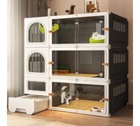 3-Tier Large Cat Cage Indoor | Modular assembly design, full surrounding ventilation slots