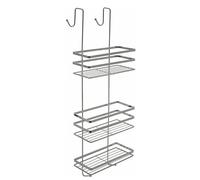 3 Tier Large Hanging Bathroom Organizer Unit With Extra Deep Baskets - Door Hanger Storage Rack Caddy for Kitchen and Spice Organization (Silver)