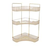 3-Tier Makeup | Aesthetic Bathroom & Vanity Storage | Multi-Use Cosmetic & Skincare Shelf | Space-Saving Countertop Solution in Amber