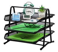 3 Tier Mesh Letter Tray, Letter Tray Organizer Office Filing Trays, mesh drawer organiser, Paper Document Stacking Supports for Home, Office and School