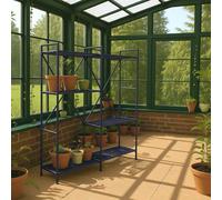 3 Tier Metal Plant Stand Ladder 142cm Flower Pot Display Rack Shelf for Home Use