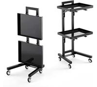3-Tier Metal Rolling Cart with Wheels, Stainless Steel Storage Stand for Salon, Kitchen, and Office Organization