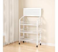 3-Tier Metal Rolling Display Rack - Free-Standing Organizer for Markets, Commercial Drink & Snack Shelf, Kitchen Potato Chips Holder, Large Capacity (23.6")