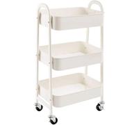 3 Tier Metal Rolling Storage Trolley For Kitchen Beauty Books