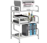 3-tier Metal Storage Shelf For Home Office, Durable Organizing Rack, Space-saving Shelves For Kitchen, Living Room, And Garage White