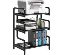3-tier Metal Storage Shelf For Home Office, Durable Organizing Rack, Space-saving Shelves For Kitchen, Living Room, And Garage Black