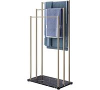 3-Tier Metal Towel Rack - Free-Standing Iron Towel Holder for Bathroom Living Room Balcony & Bedroom Storage - Stylish Black Design (55x30x105cm) KeYJ