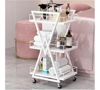 3-Tier Metal Utility Cart with Wheels and Storage Drawer Trays for Mobile Medical Spa and Beauty Salon Organization