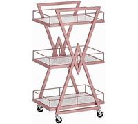 3-Tier Metal Utility Cart with Wheels and Storage Drawer Trays for Mobile Medical Spa and Beauty Salon Organization