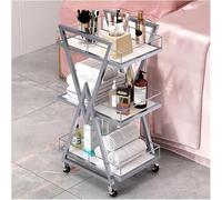 3-Tier Metal Utility Cart with Wheels and Storage Drawer Trays for Mobile Medical Spa and Beauty Salon Organization