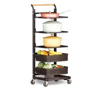 3-Tier Microwave Rack Stand Black 4-Tier Over-the-Microwave Shelf Unit with Plate Rack & 2 Baskets Space-Saving Storage Solution for Kitchen nizing