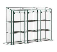 3 Tier Mini Greenhouse Lean To Clear Plastic Cover Shelves Outdoor Garden