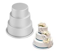 3-Tier Mini Round Cake Pan Set, Aluminum Alloy Baking Pans, Create Perfectly Shaped Cakes, for Homemade Mini Cakes, Perfect for Halloween and Christmas Parties, 4.06x1.97x3.94 inches