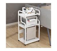 3-Tier Mobile Printer Stand with Rolling Shredder Adjustable Storage Rack for Office Supplies PC Host Stand on Wheels Perfect for Home and Office Use
