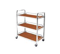 3-Tier Mobile Service Cart - Hotel Tea & Wine Trolley Dessert & Storage Cart Beauty Service- & Stylish Rolling Chariot for Hotel Use