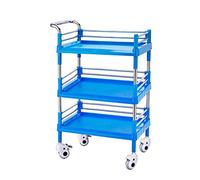 3-Tier Multifunctal Utili Cart for Beau Services, Ideal for Hotels & Catering, with Wheels, Handle, Mum Size, & White Color.