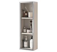 3 Tier Narrow Wall Cabinet with Doors Space Saving Bathroom Medicine Cabinet & Kitchen Wall Mounted Cupboard for Small Spaces Punching Cosmetic Storage Locker (Color: C Size: 25x14x75cm)