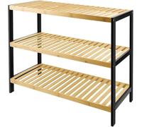 3 Tier Natural Bamboo Shoe Rack, Easy Assembly & Clean,Multi-Tier Shoe Shelf Shoe Racks Storage for Indoor/Outdoor Use, Sustainable & Odour-Free Footwear Organiser, 70cm x 25cm x 55cm