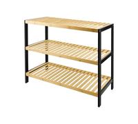 3 Tier Natural Bamboo Shoe Rack, Easy Assembly & Clean, Space-saving, Durable Shoe Racks Storage, Wooden Shoe Rack,Shelf Organiser for Corridor, Bedroom, Bathroom, Hallway, Small Spaces 70 x 25 x 55cm