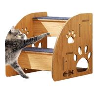 3-Tier Non-Slip Wooden Pet Stairs - 20" Height, Foldable Design for Easy Storage, Washable Carpeted Pads, Accessory for Small to Large Dogs and Cats, High Beds, Sofas, and Furniture